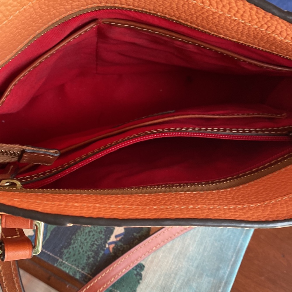 Dooney & Bourke Pebble Leather Small Lexington Tote - Pale Orange - Picture 3 of 7